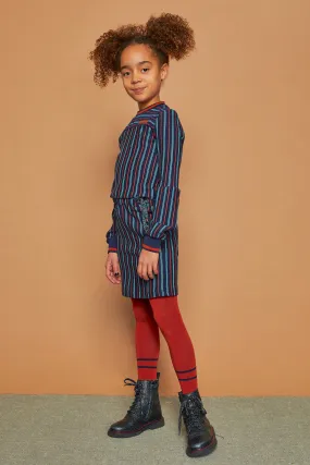 Muni Fancy Long Sleeve Striped Dress