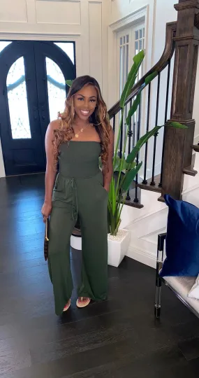 NEW Candy Girl Jumpsuit (Olive)