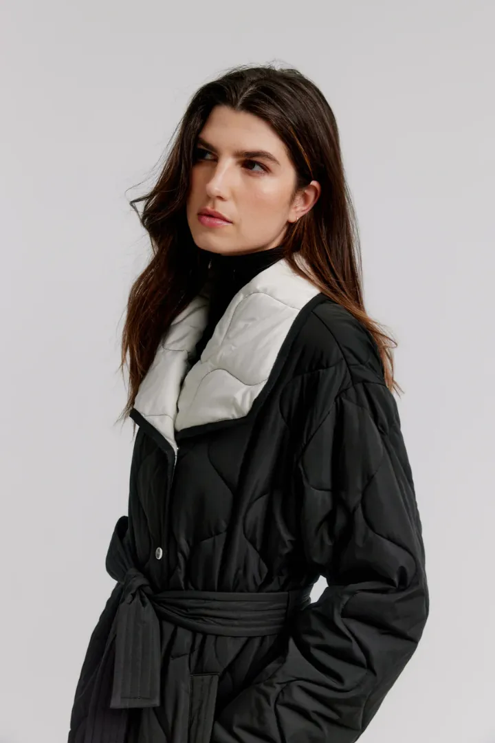 Onion Quilted Trench with Belt