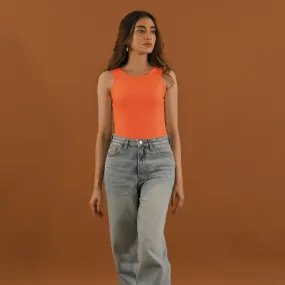 Orange Sleeveless Bodysuit