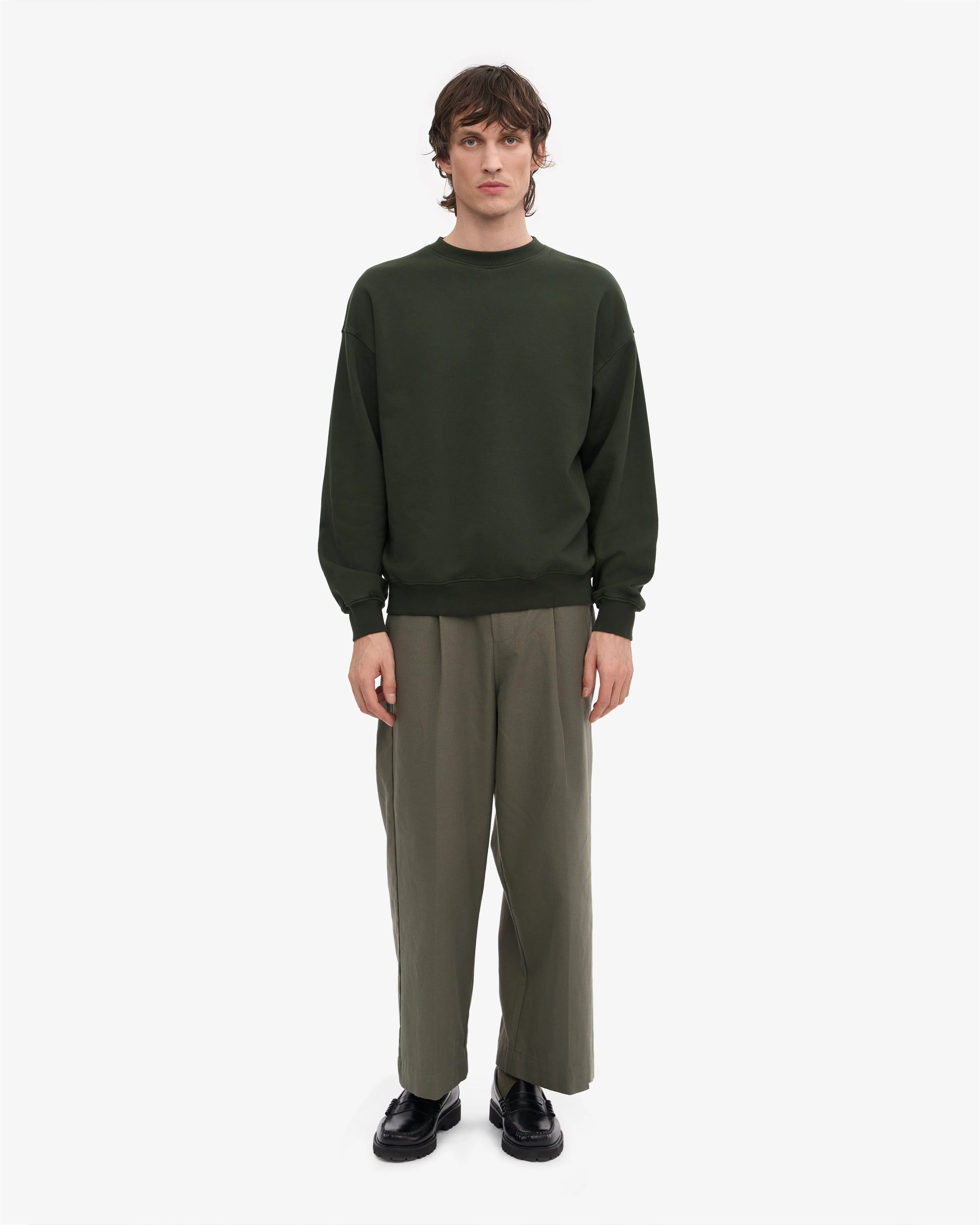 Organic Oversized Crew - Hunter Green