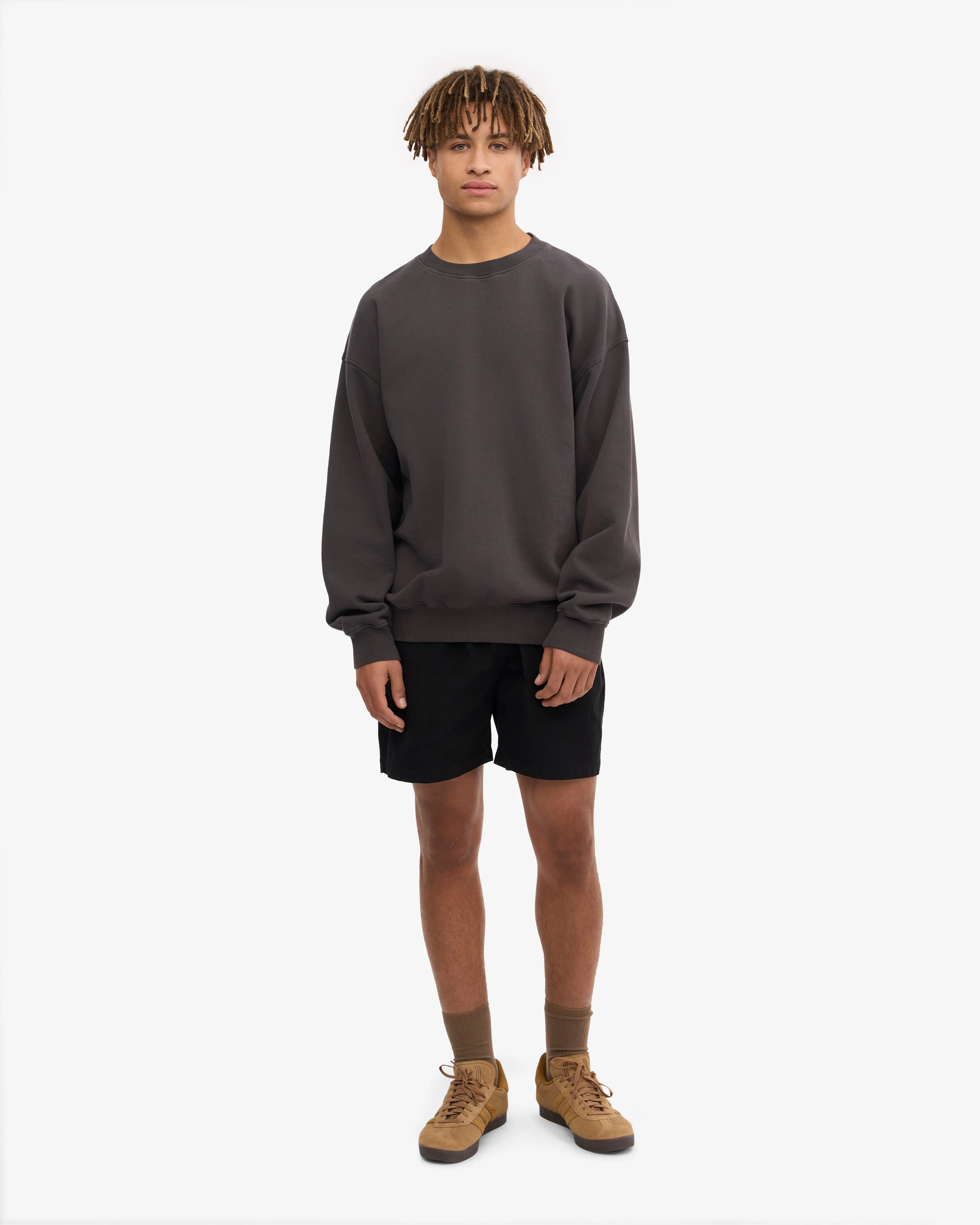 Organic Oversized Crew - Lava Grey