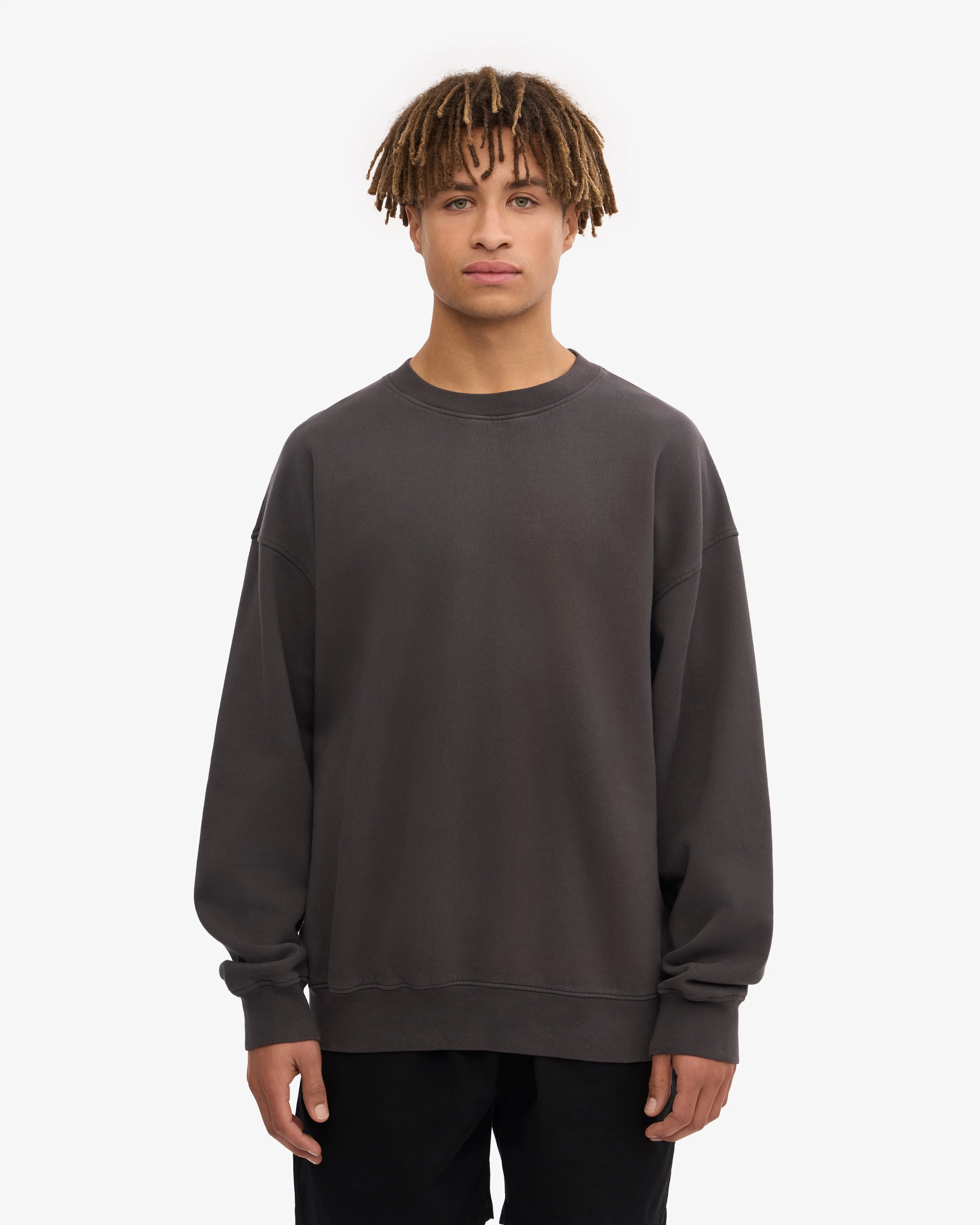 Organic Oversized Crew - Lava Grey