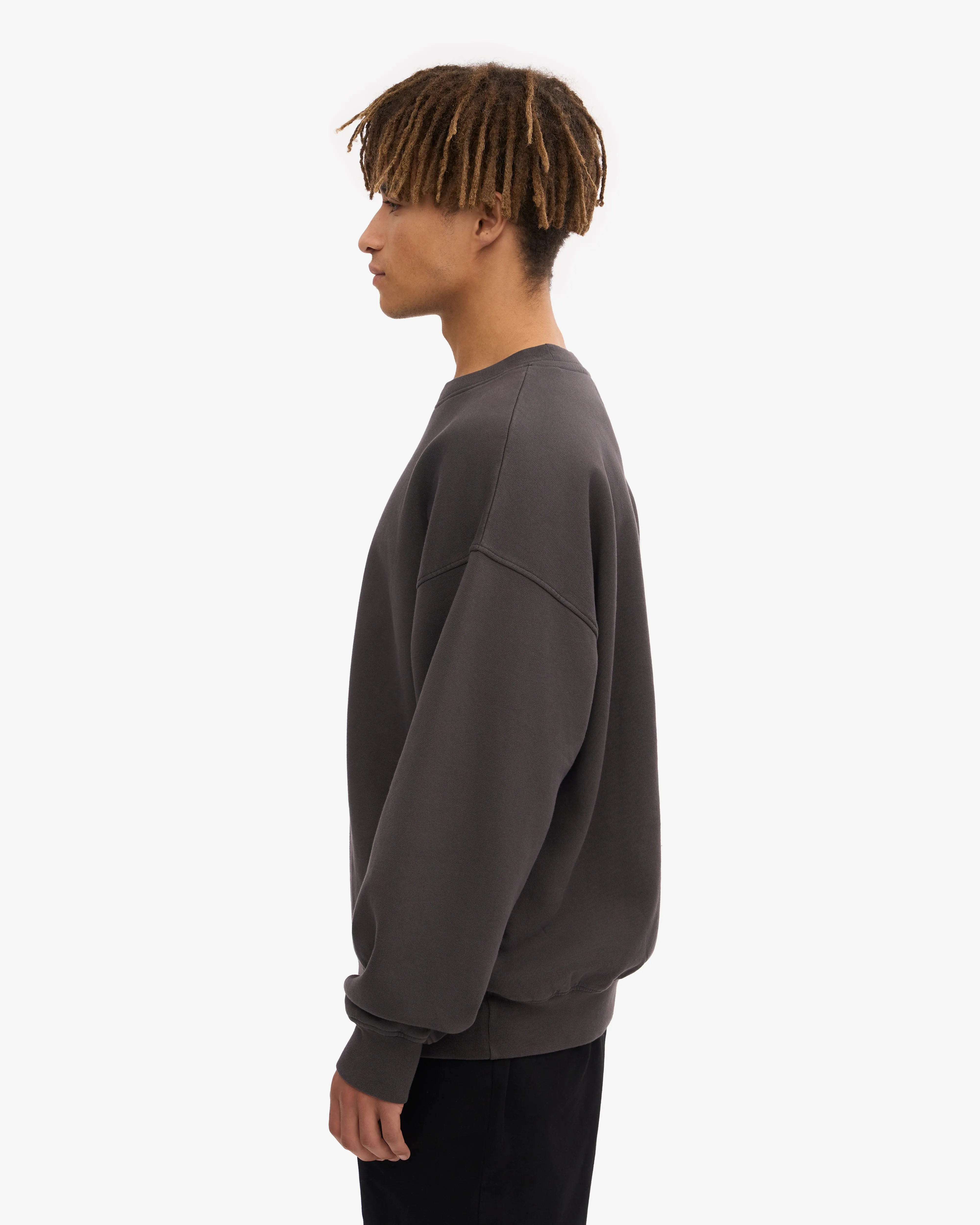 Organic Oversized Crew - Lava Grey