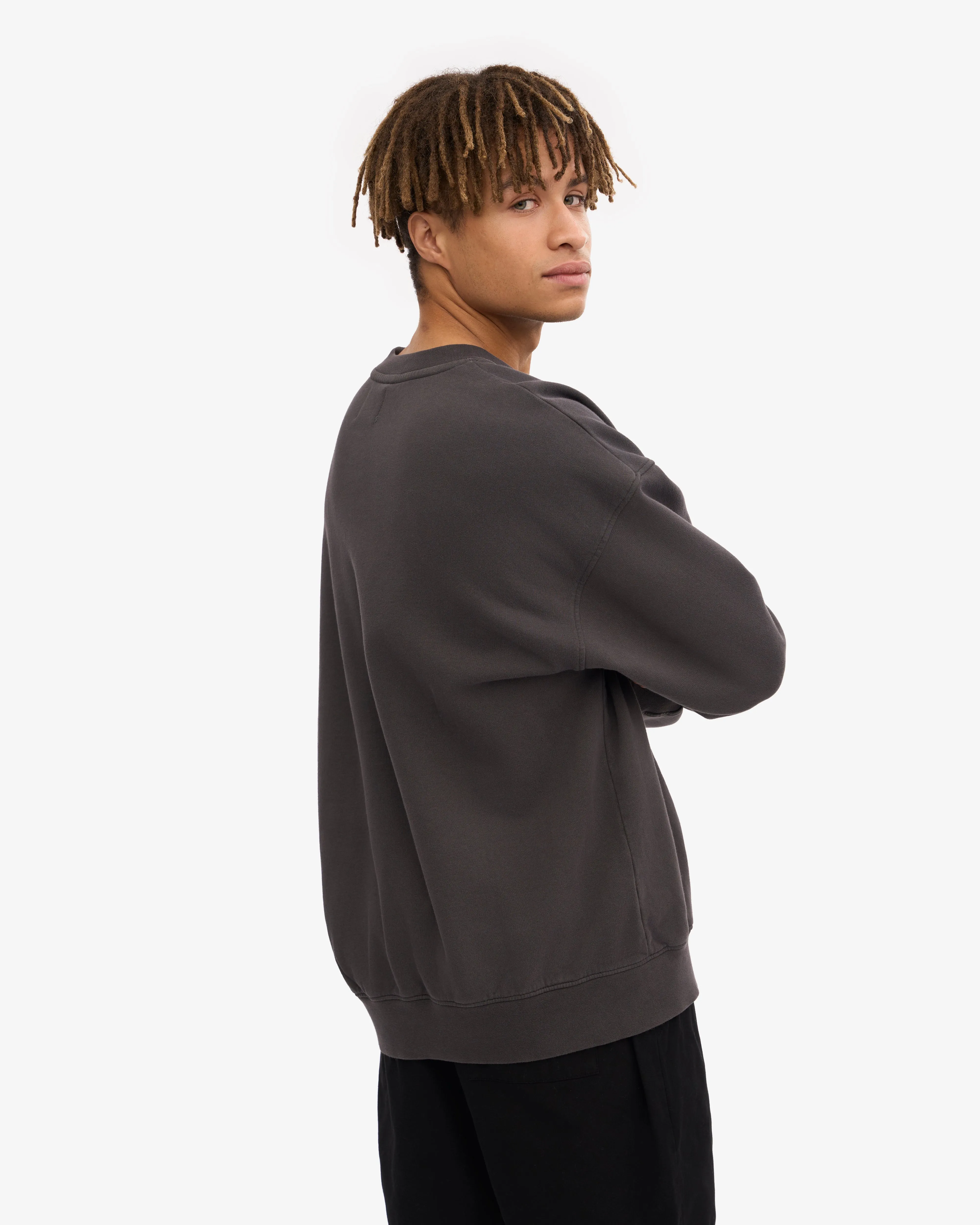 Organic Oversized Crew - Lava Grey