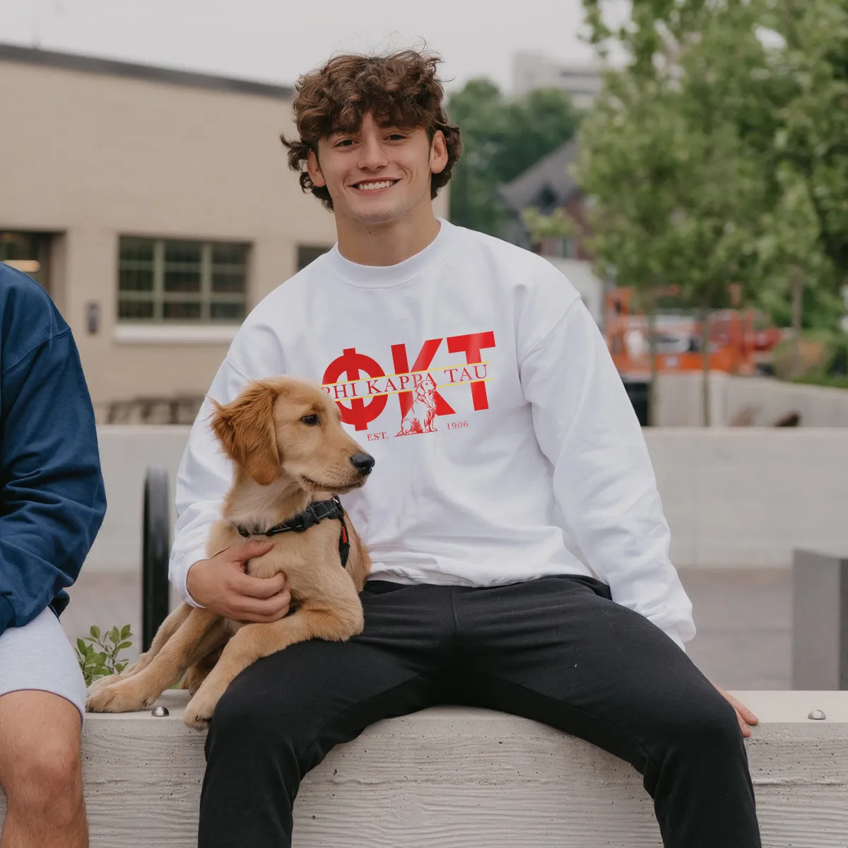 Phi Tau Golden Letters Crewneck