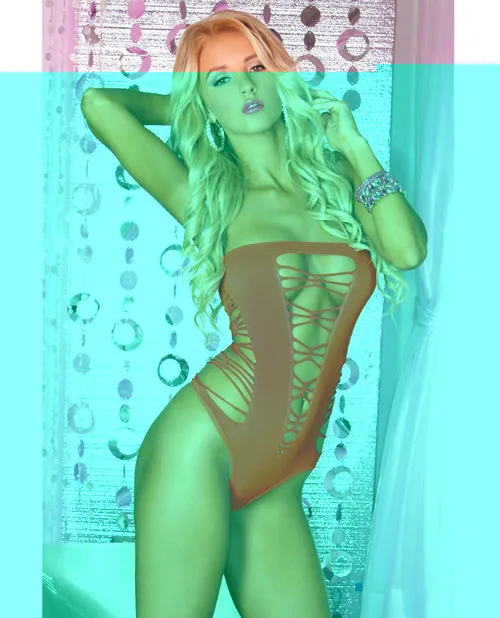 Pink Lipstick Juicebox Seamless Bodysuit Red O/S
