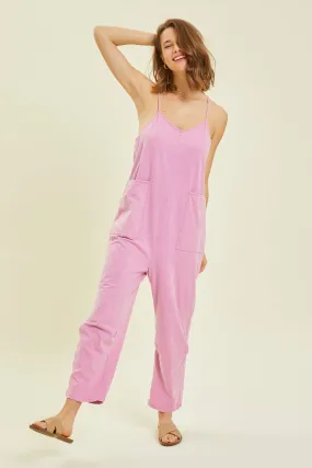 Plus Pink Washed Lounge Jumpsuit