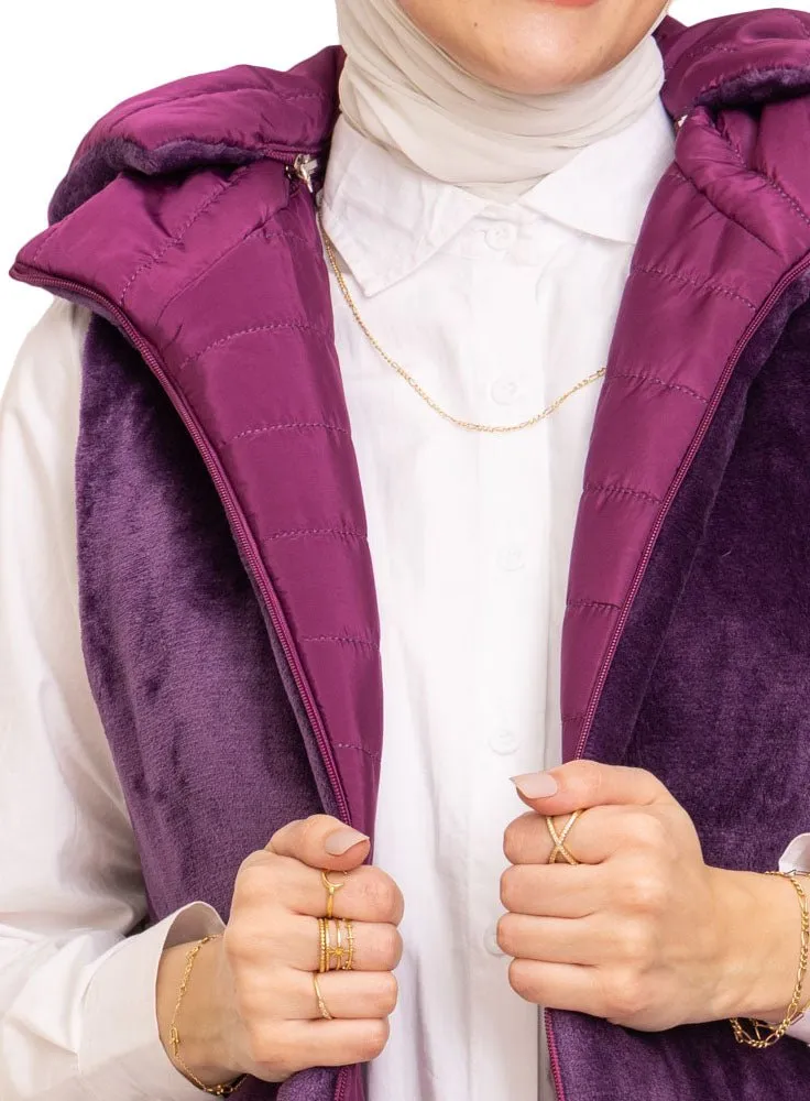 Purple L-Cut Double Face Jacket