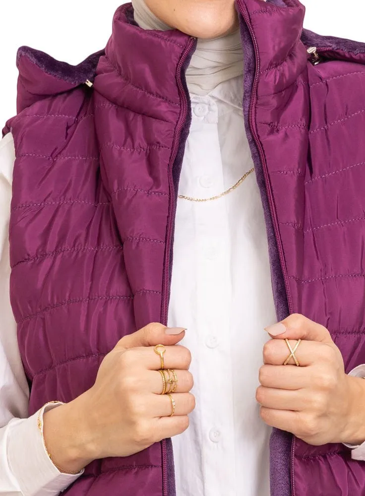 Purple L-Cut Double Face Jacket