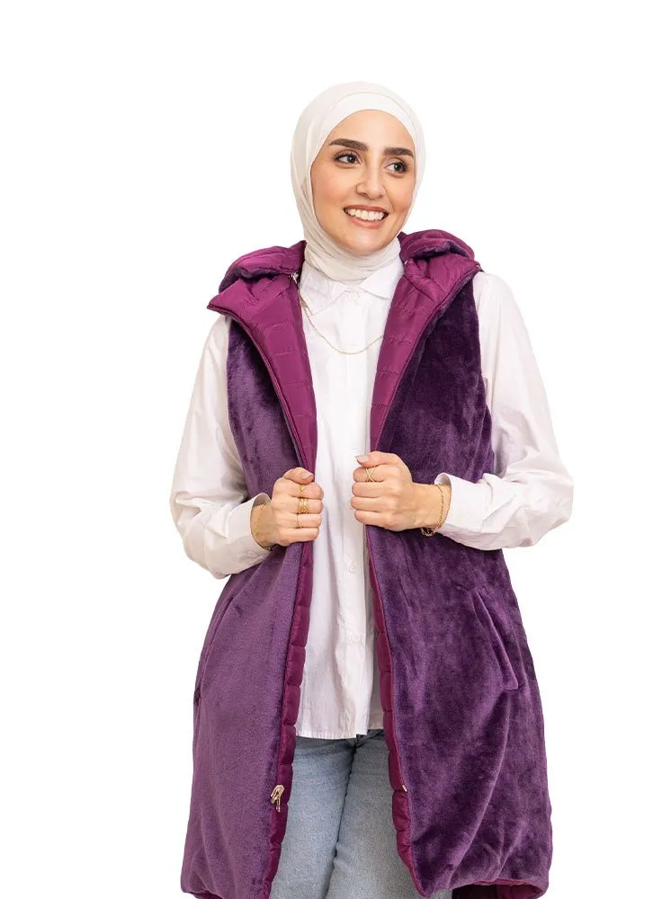 Purple L-Cut Double Face Jacket