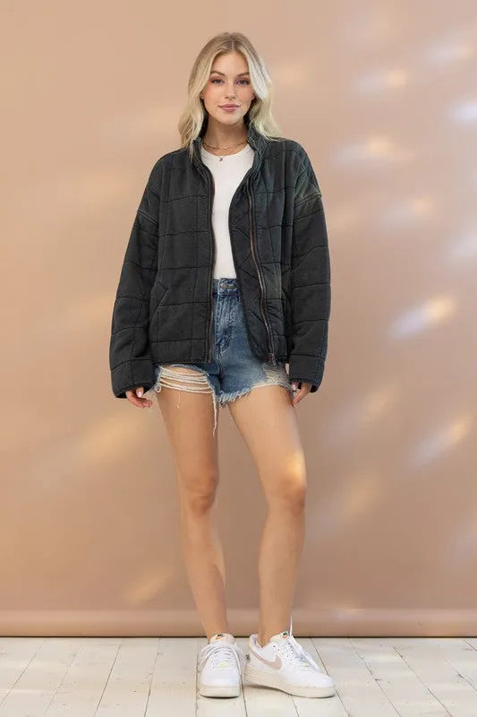 Quilted Bomber Jacket