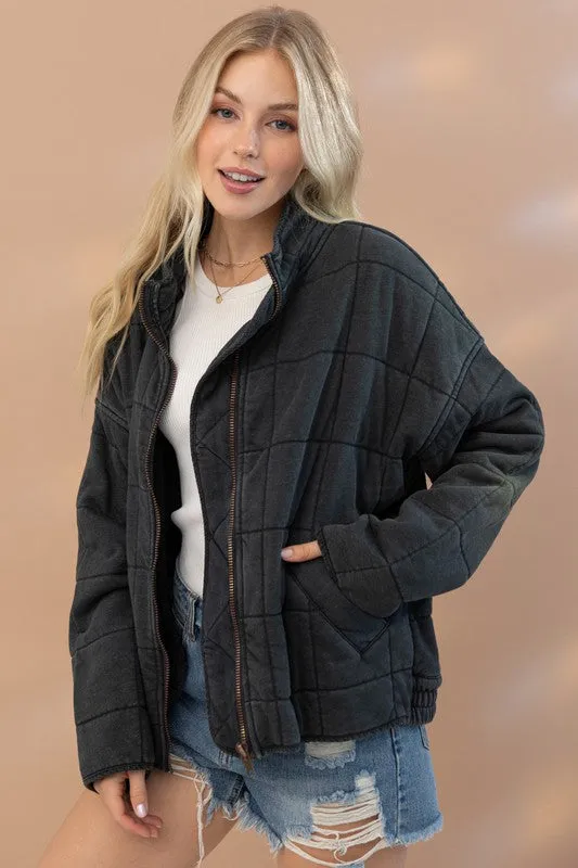 Quilted Bomber Jacket