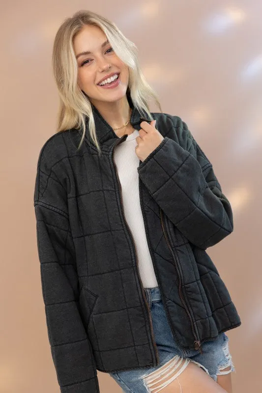 Quilted Bomber Jacket