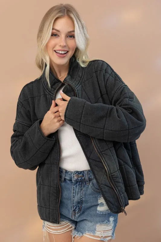 Quilted Bomber Jacket