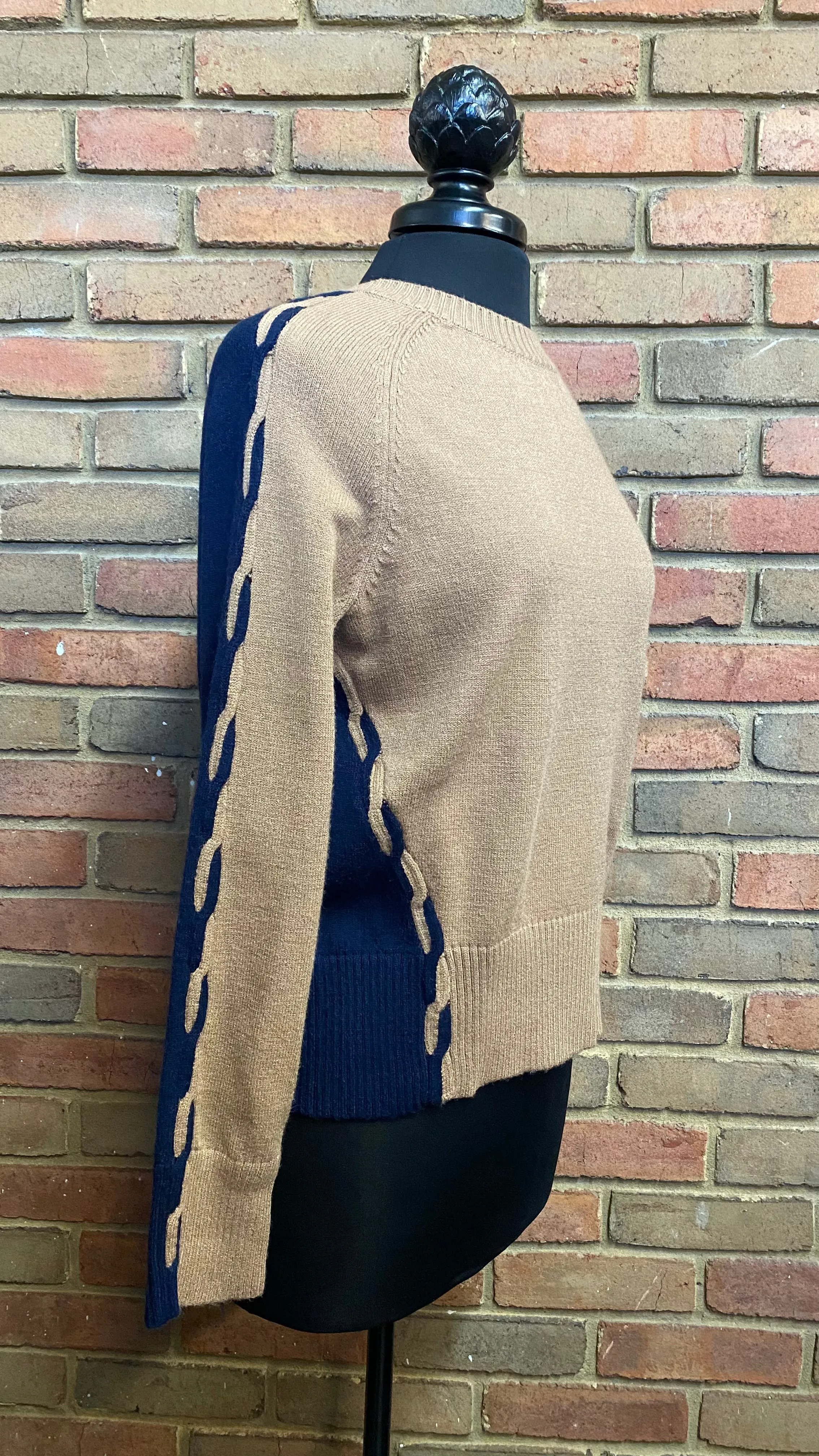 Raglan Sleeve Color Block Sweater #523