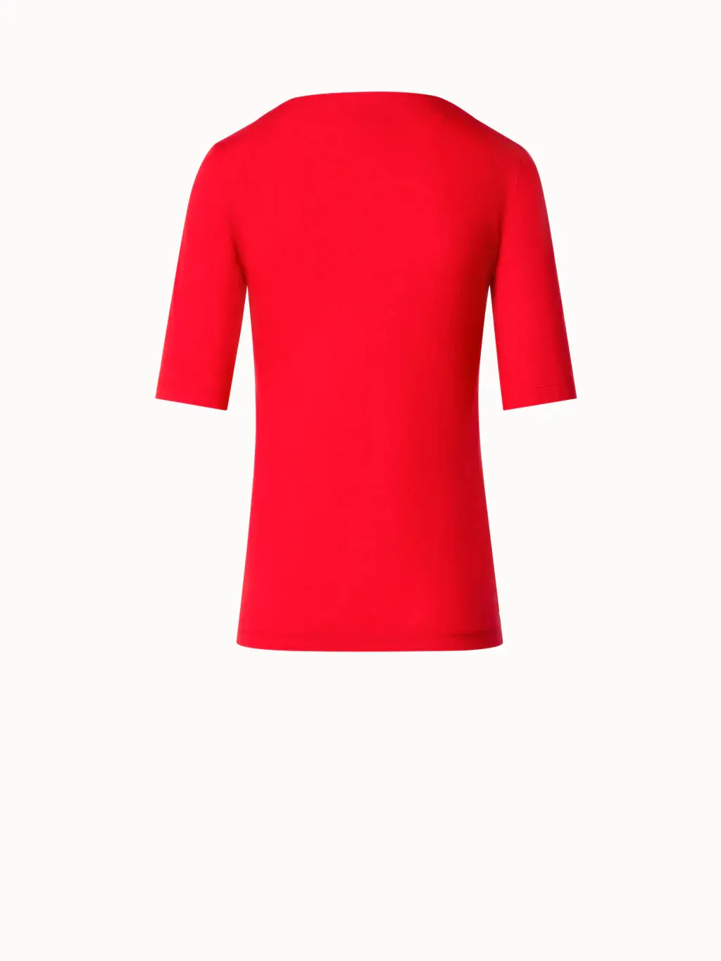 Red Modal Stretch Square Neck Top