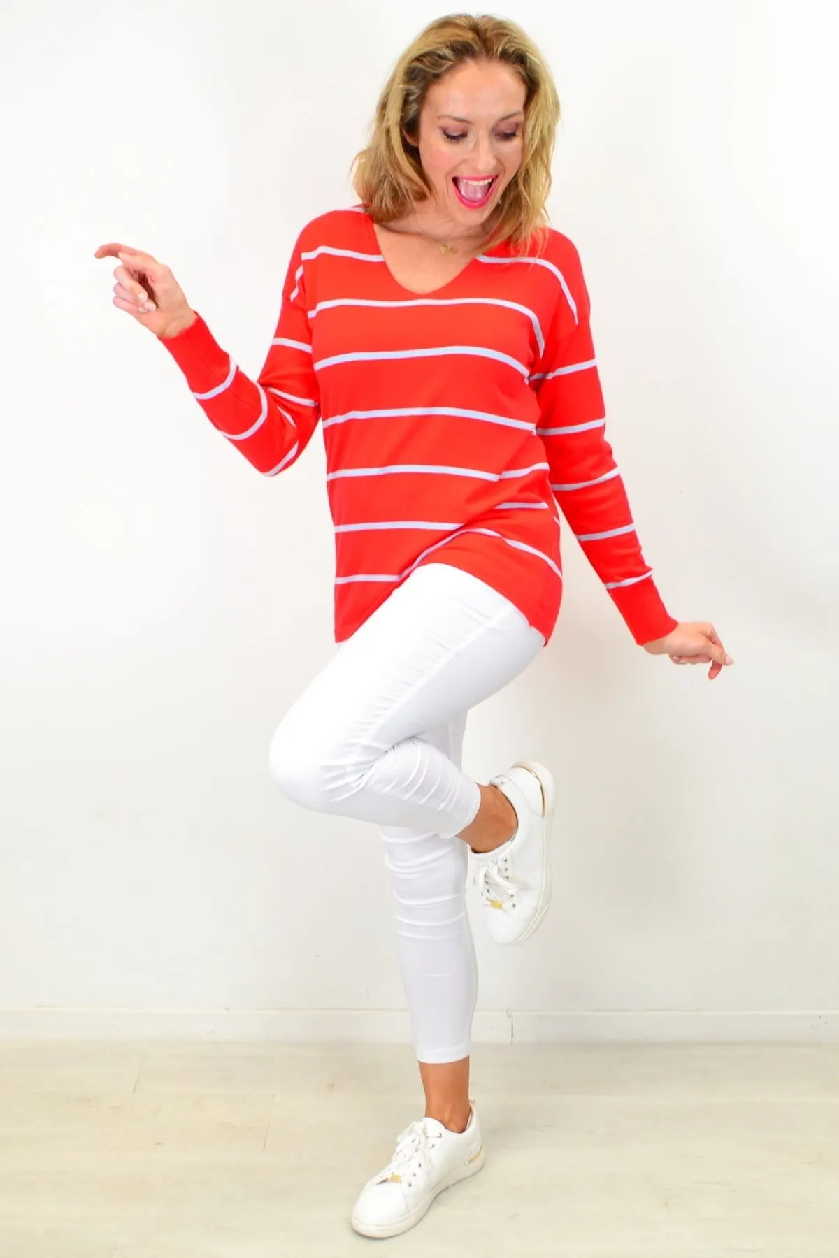 Red Must Have Light Knit Tunic Jumper
