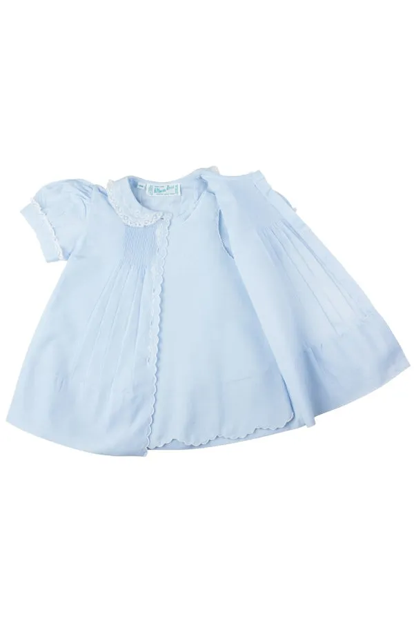 Scalloped Trim Slip Dress - Blue