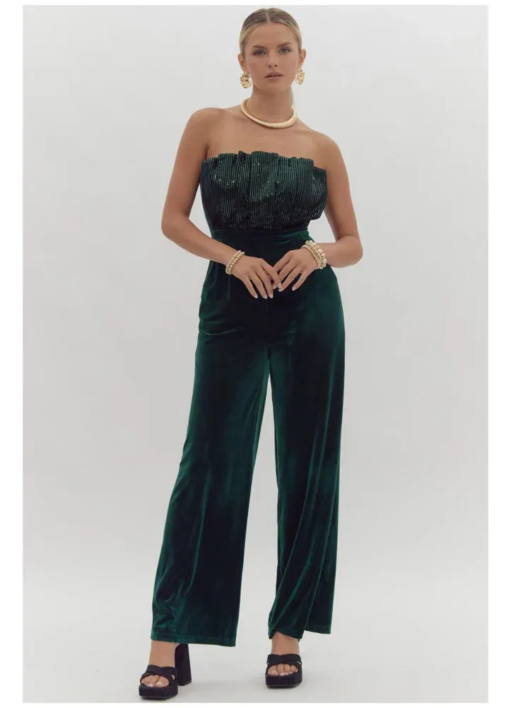 Sequin Velvet Jumpsuit