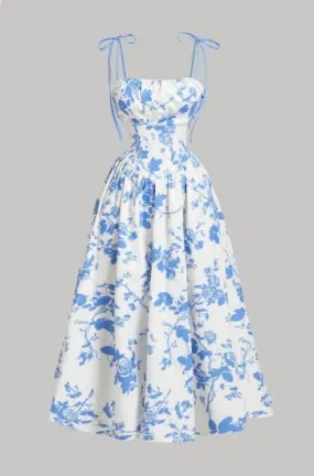 Shein Floral Silhouette Pattern Slip Dress, M  