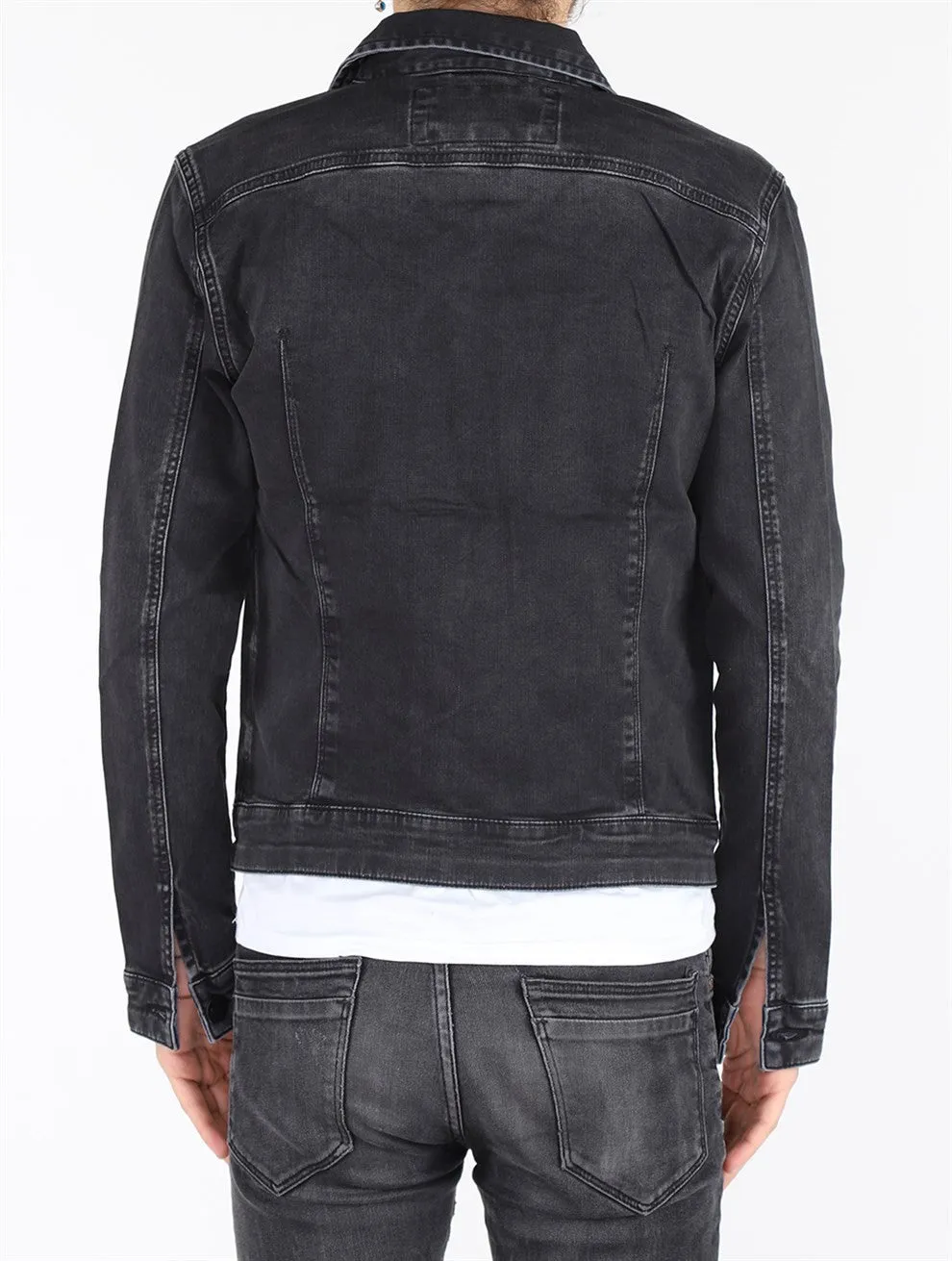 Sidiou Group Men Black Denim Jacket