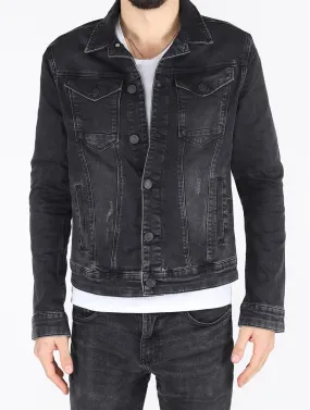 Sidiou Group Men Black Denim Jacket