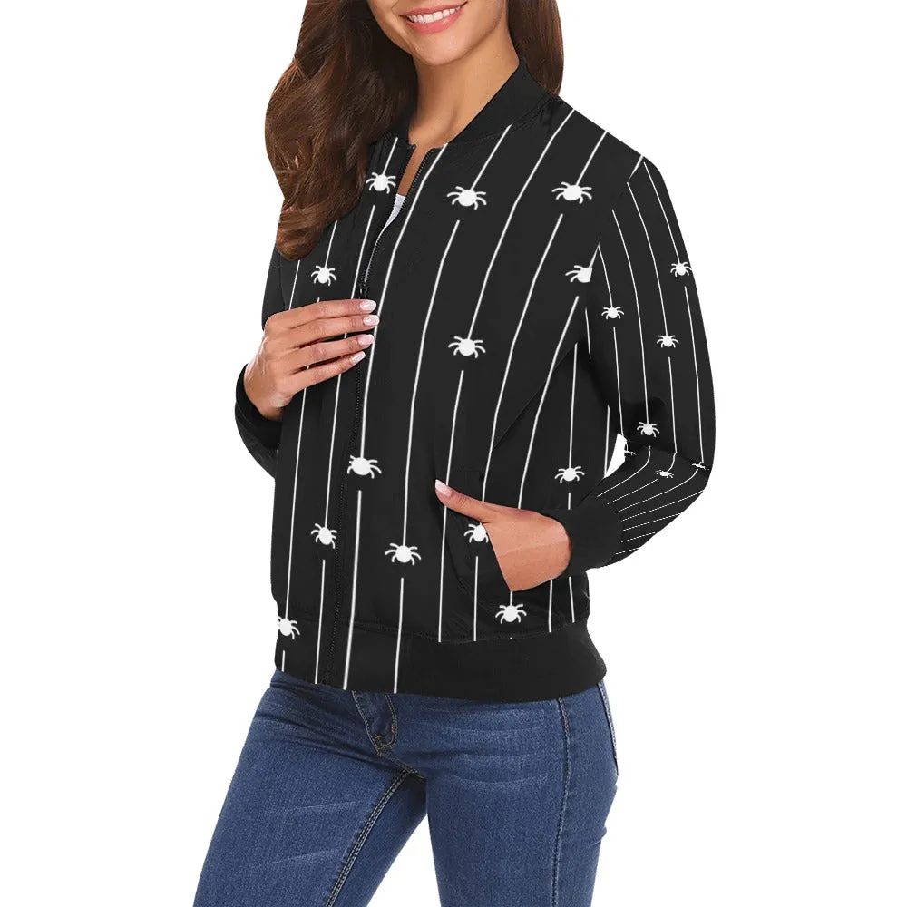 Spider Pattern Bomber Jacket
