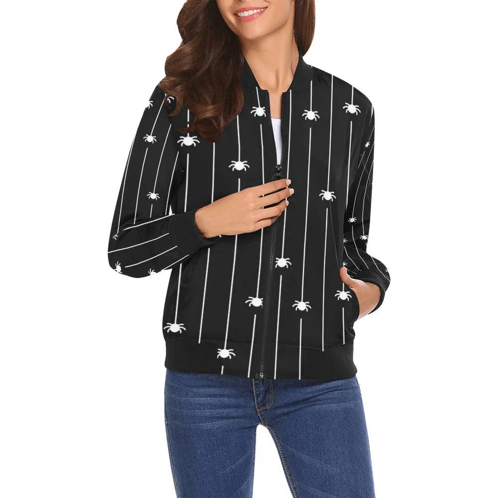 Spider Pattern Bomber Jacket