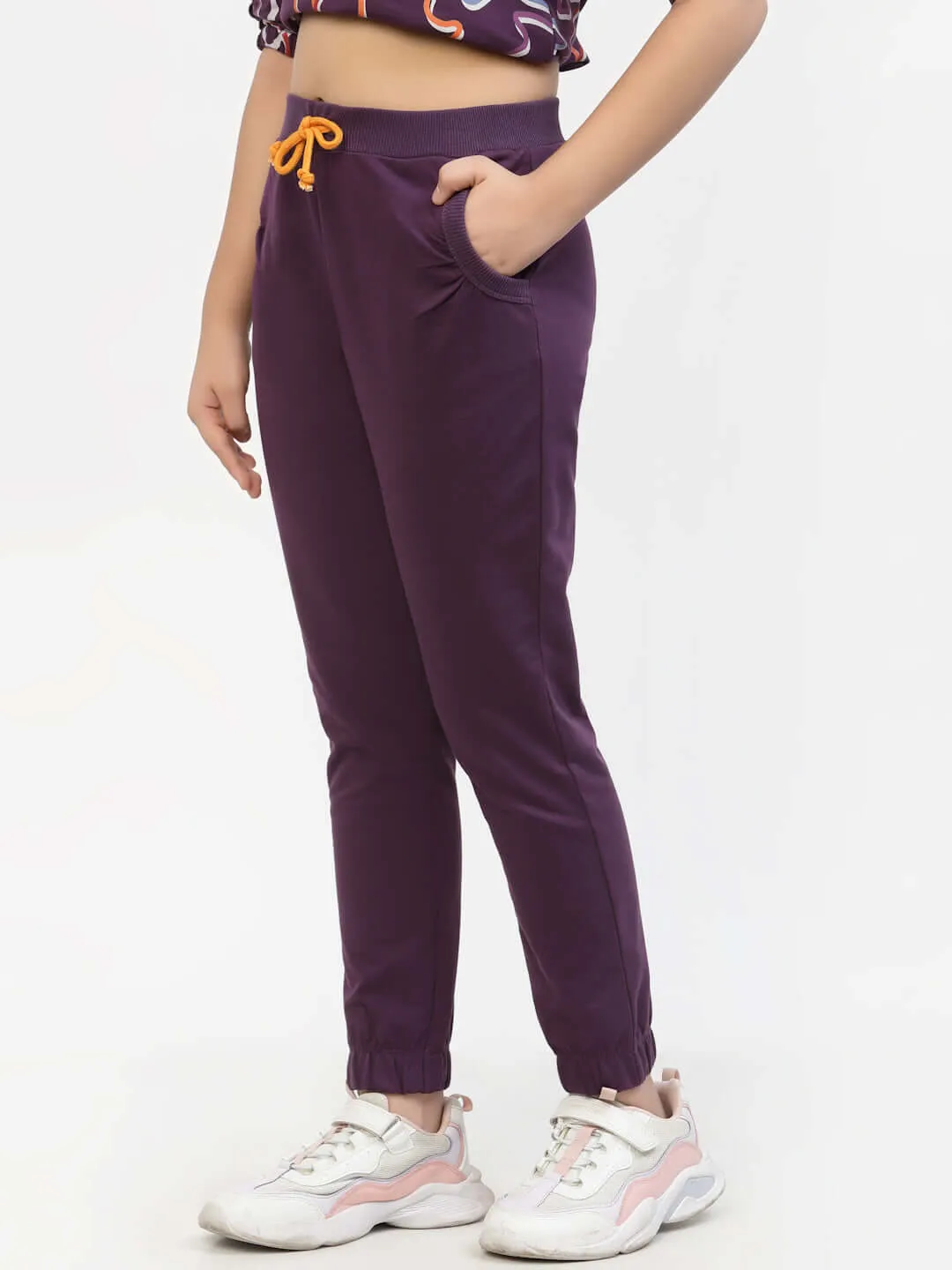 Spunkies Organic Cotton Girls Joggers Voilet