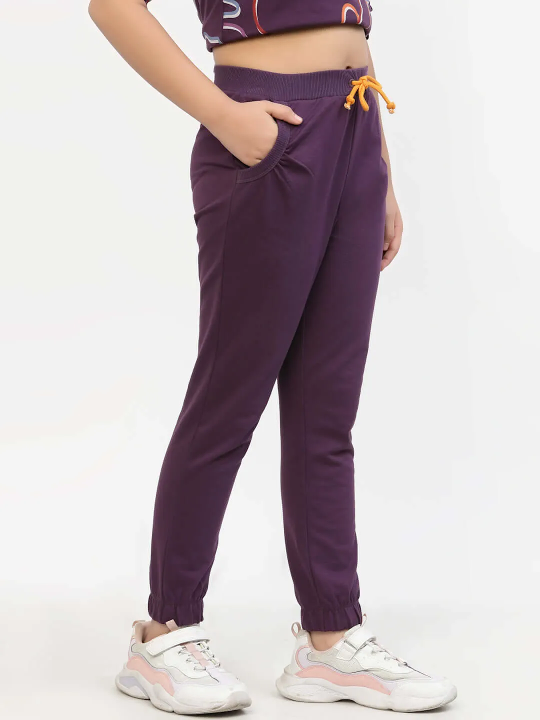 Spunkies Organic Cotton Girls Joggers Voilet