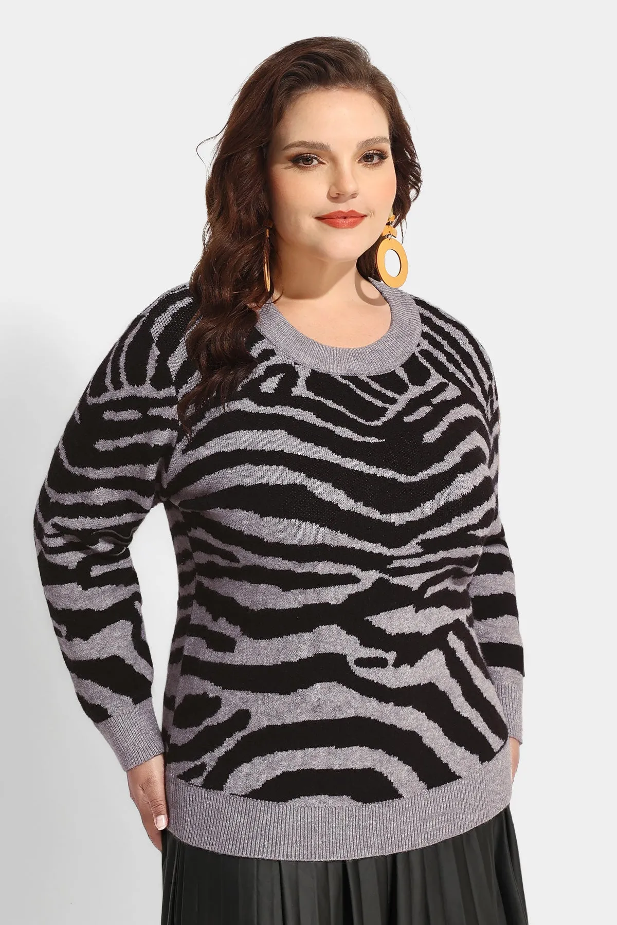 Striped Wool Crewneck Pullover Sweater