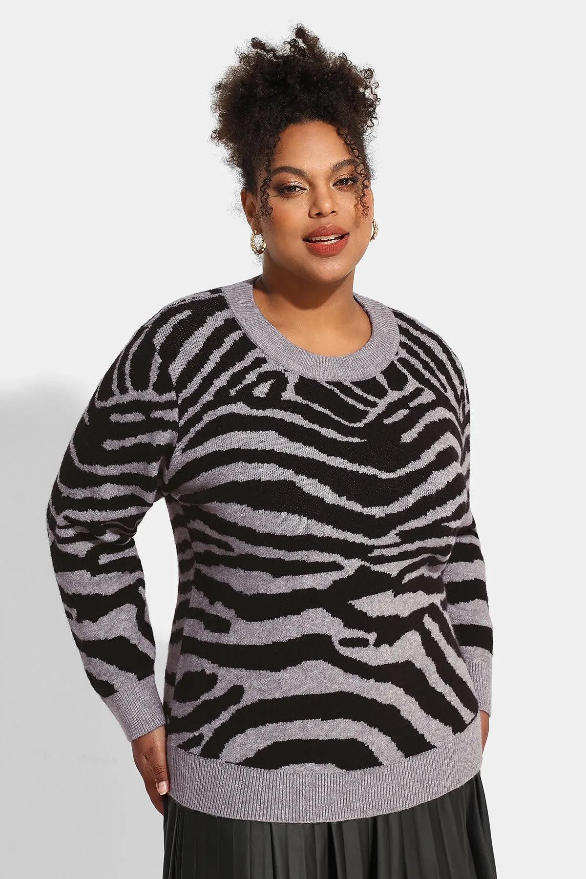 Striped Woolen Crewneck Pullover Sweater
