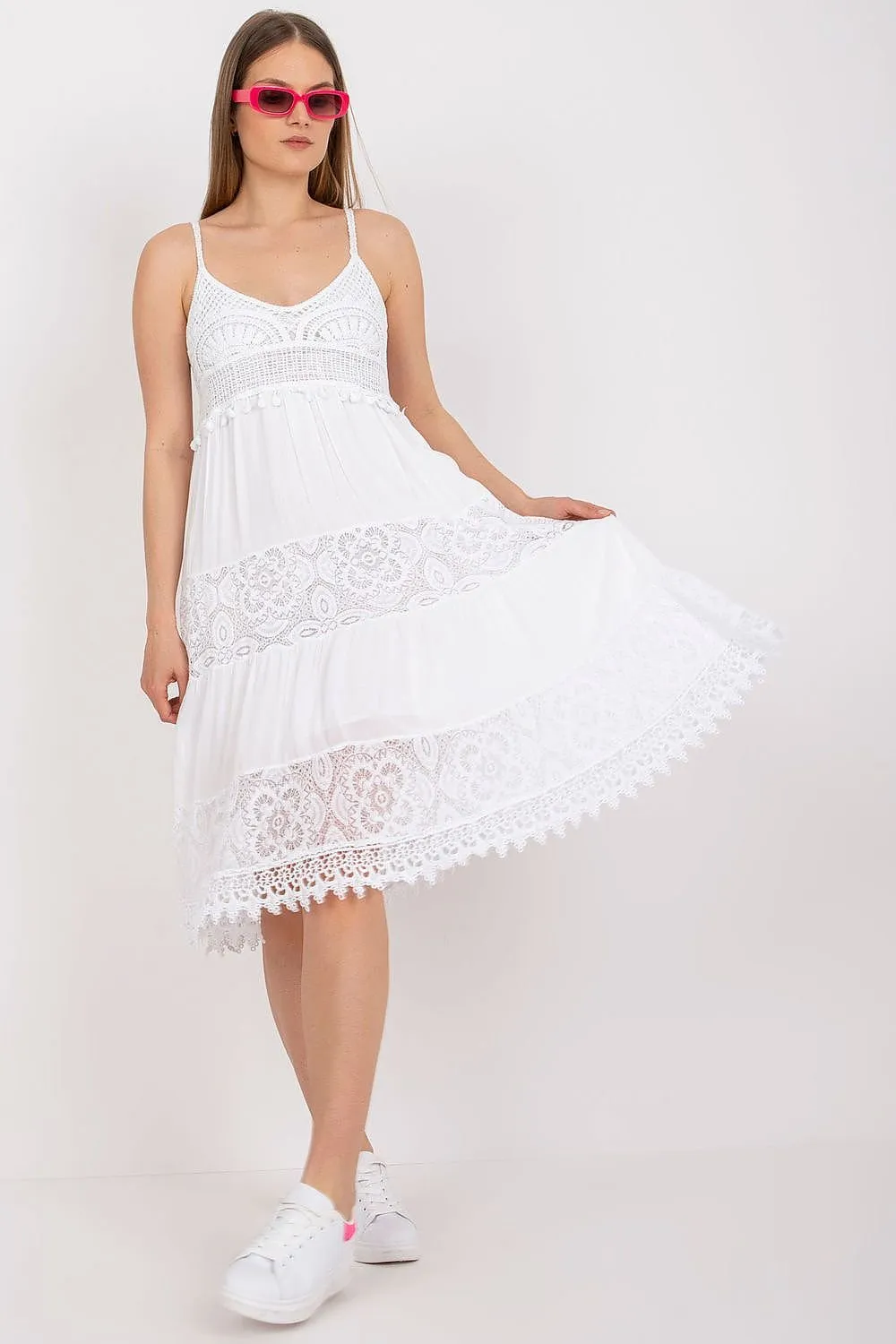 Summer dress with a flared cut