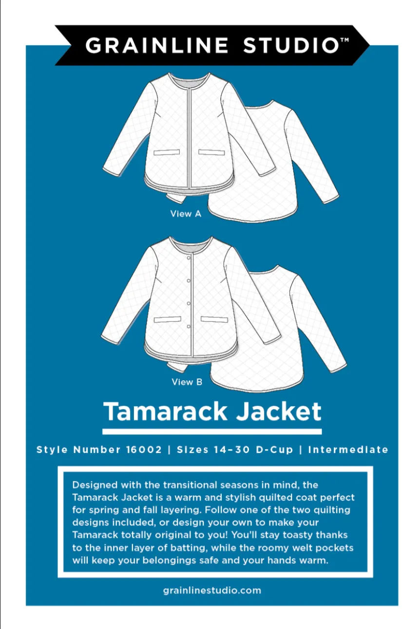 The Tamarack Jacket by Grainline Studio, Size 14-30