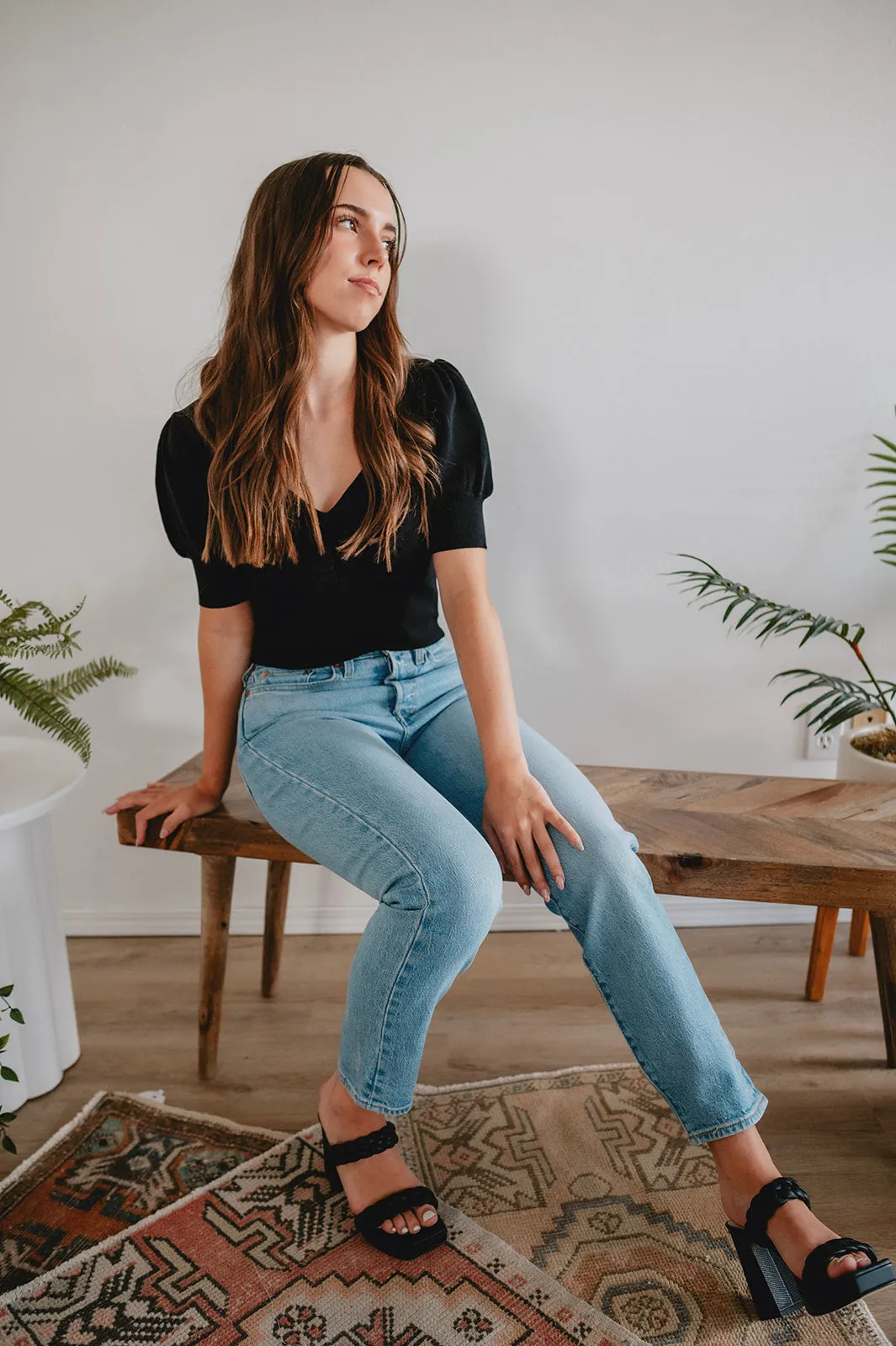 The Tinsley Crop Knitted Jumper - Black