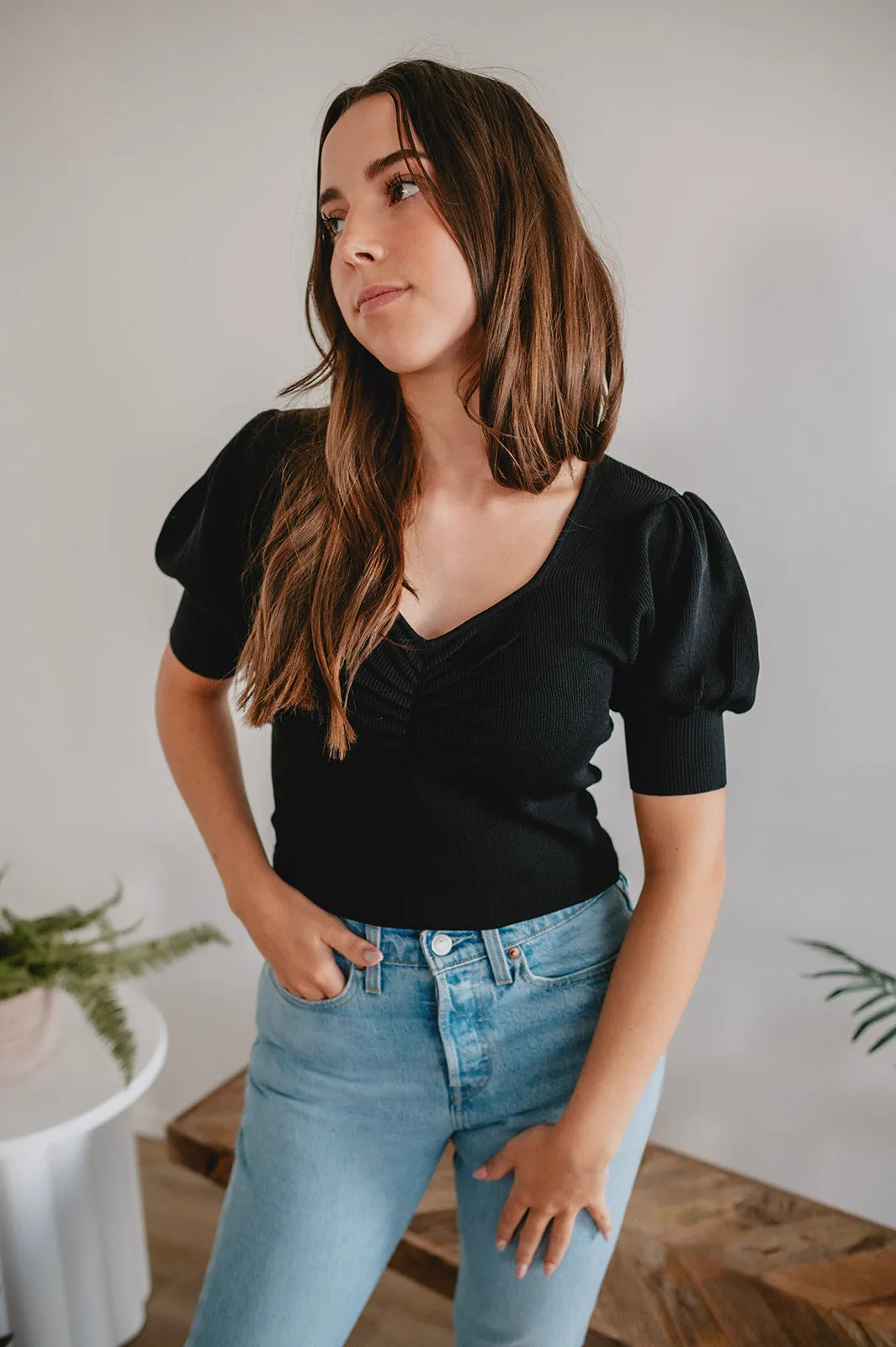 The Tinsley Crop Knitted Jumper - Black
