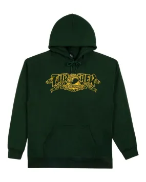 THRASHER X ANTIHERO Mag Banner Pullover Hoodie Forest Green