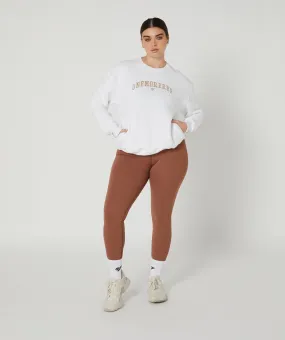 Varsity Crewneck Jumper (White/Tan) by OneMoreRep