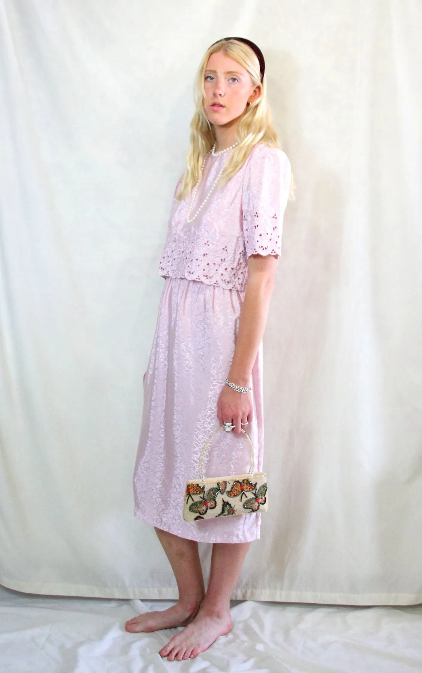Vintage Pastel Pink Tea Dress