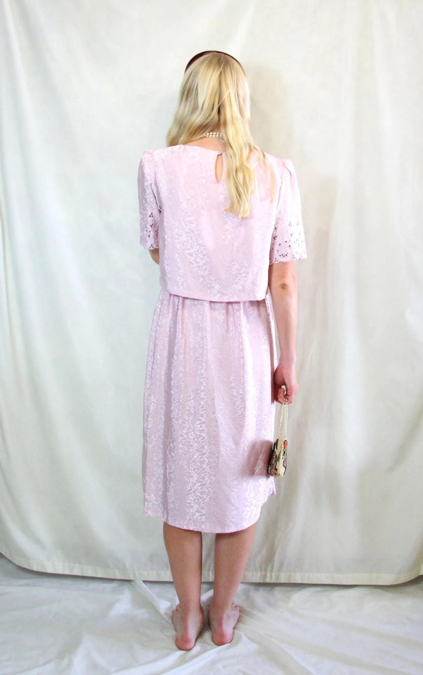 Vintage Pastel Pink Tea Dress