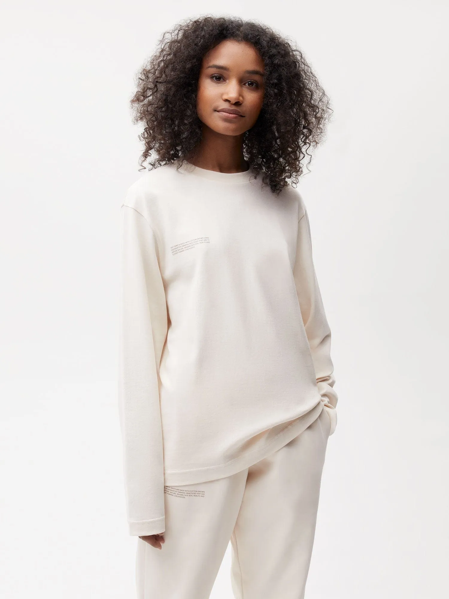 Womens In Conversion Cotton Long Sleeve T-shirt—cotton white