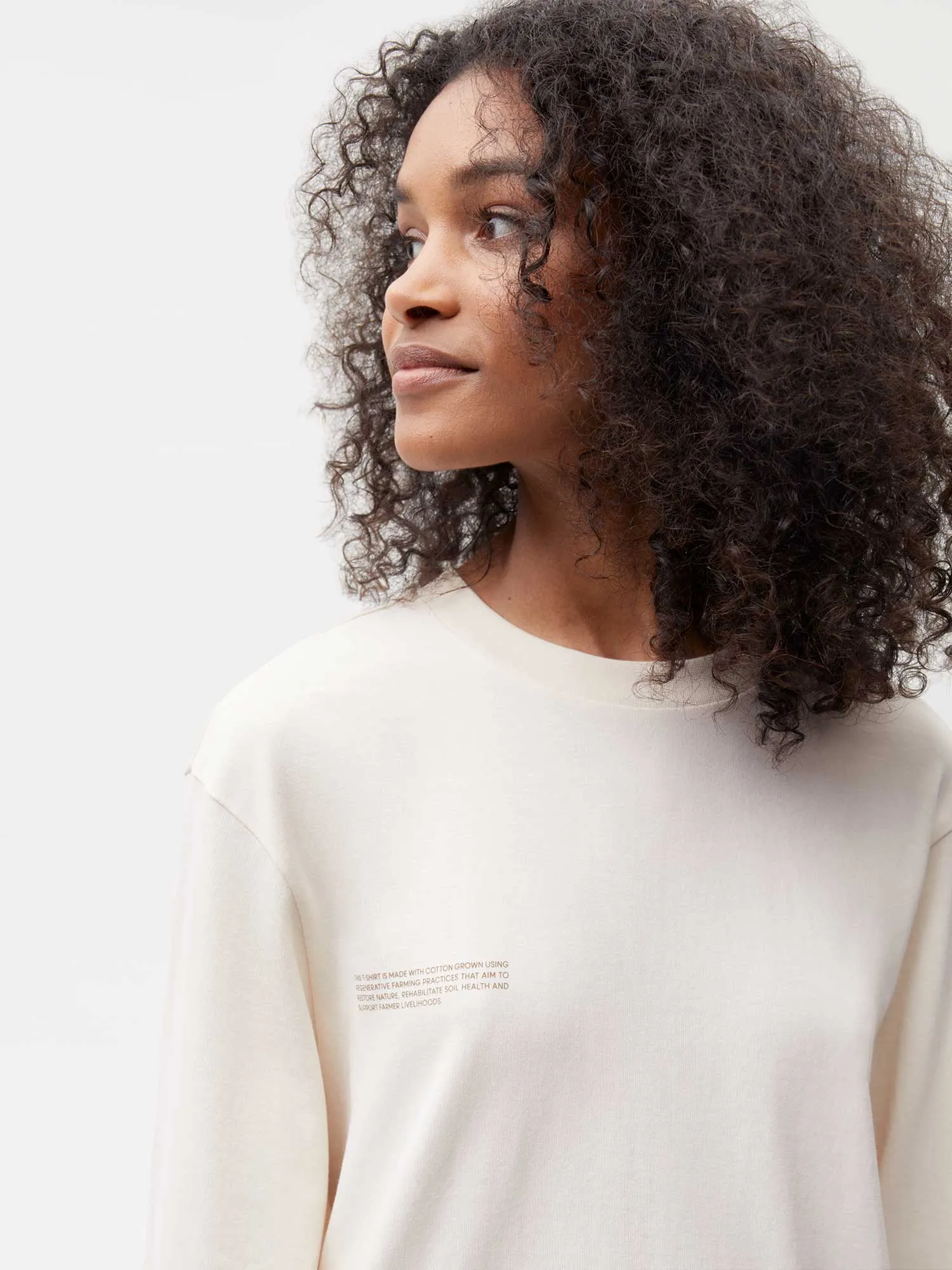 Womens In Conversion Cotton Long Sleeve T-shirt—cotton white