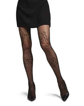Women's Leopard Mix Sheer Nylon Tights