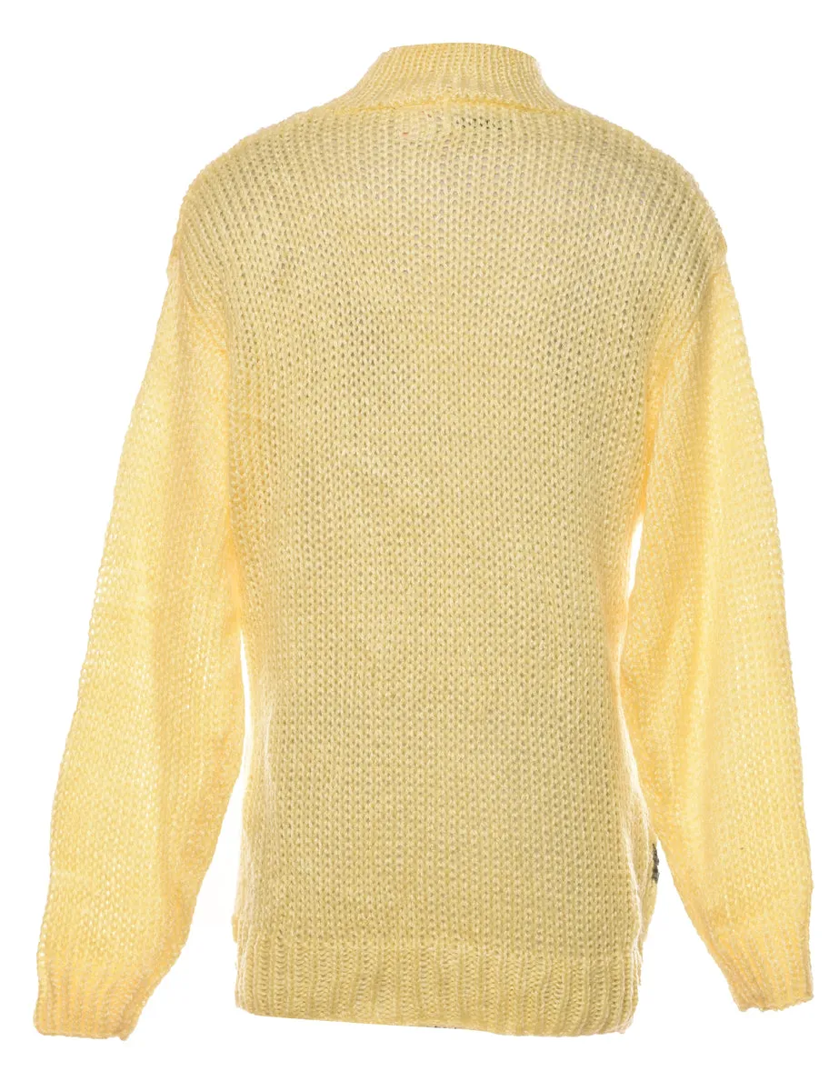 Yellow Nordic High Neck Jumper - M